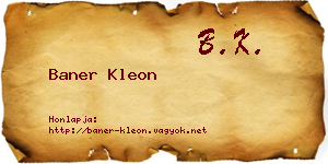 Baner Kleon névjegykártya